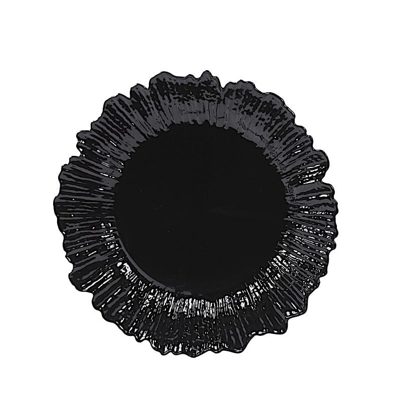 20 pcs 10" wide Plastic  Plates with Reef Desig - Disposable Tableware DSP_PLR0001_10_BLK