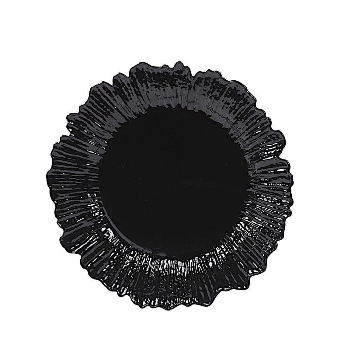20 pcs 10" wide Plastic  Plates with Reef Desig - Disposable Tableware DSP_PLR0001_10_BLK