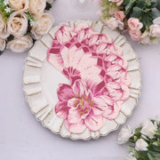 20 pcs 12.5" x 12.5" Peony Flower Shaped 2-Ply Paper Cocktail Napkins - Pink NAP_BEV04_FLOR