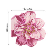 20 pcs 12.5" x 12.5" Peony Flower Shaped 2-Ply Paper Cocktail Napkins - Pink NAP_BEV04_FLOR