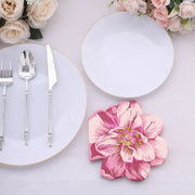 20 pcs 12.5" x 12.5" Peony Flower Shaped 2-Ply Paper Cocktail Napkins - Pink NAP_BEV04_FLOR