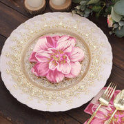 20 pcs 12.5" x 12.5" Peony Flower Shaped 2-Ply Paper Cocktail Napkins - Pink NAP_BEV04_FLOR