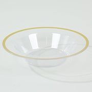 20 pcs 12 oz Plastic Salad Soup Bowls - Gold Rim DSP_BO0016_12_CLGD