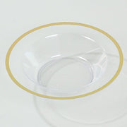 20 pcs 12 oz Plastic Salad Soup Bowls - Gold Rim DSP_BO0016_12_CLGD