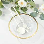 20 pcs 12 oz Plastic Salad Soup Bowls - Gold Rim DSP_BO0016_12_CLGD