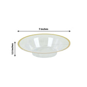 20 pcs 12 oz Plastic Salad Soup Bowls - Gold Rim DSP_BO0016_12_CLGD