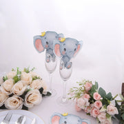 20 pcs 12" x 11" Elephant Shaped Baby Shower Paper Beverage Napkins - Blue NAP_BEV04_ELEP
