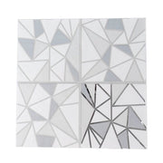 20 pcs 13" x 13" 2 Ply Soft Geometric Silver Foil Paper Party Napkins NAP_BEV07_SVSV