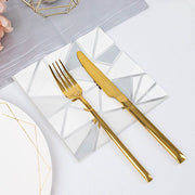 20 pcs 13" x 13" 2 Ply Soft Geometric Silver Foil Paper Party Napkins NAP_BEV07_SVSV