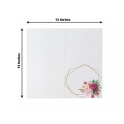 20 pcs 13" x 13" 2 Ply Soft Hexagon Frame Floral Paper Napkins - White and Gold NAP_BEV07_WHGD