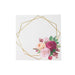 20 pcs 13" x 13" 2 Ply Soft Hexagon Frame Floral Paper Napkins - White and Gold NAP_BEV07_WHGD