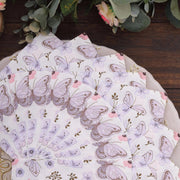 20 pcs 13" x 13" Butterfly Paper Beverage Napkins -Lavender and Ivory NAP_BEV08_LAV