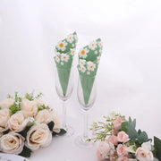 20 pcs 13" x 13" Daisy Flower Paper Cocktail Napkins - Sage Green NAP_BEV08_NAVY