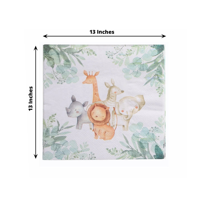20 pcs 13" x 13" Safari Animal Print Paper Beverage Napkins - Assorted NAP_BEV05_ANML
