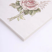 20 pcs 13" x 13" Vintage Rose Paper Beverage Napkins - Pink and Ivory NAP_BEV08_IVR