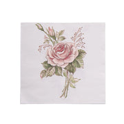 20 pcs 13" x 13" Vintage Rose Paper Beverage Napkins - Pink and Ivory NAP_BEV08_IVR