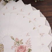 20 pcs 13" x 13" Vintage Rose Paper Beverage Napkins - Pink and Ivory NAP_BEV08_IVR