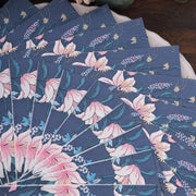 20 pcs 13" x 13" Water Lilly Floral Paper Cocktail Napkins - Navy Blue NAP_BEV08_NAVY