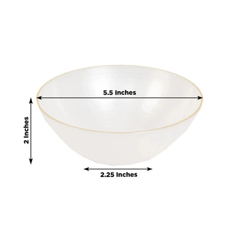 20 pcs 16 oz Plastic Soup Bowls - Gold Rim