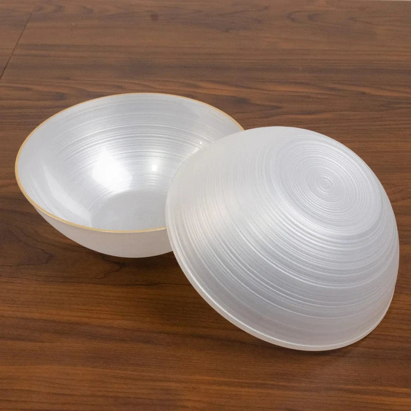 20 pcs 16 oz Plastic Soup Bowls - Gold Rim