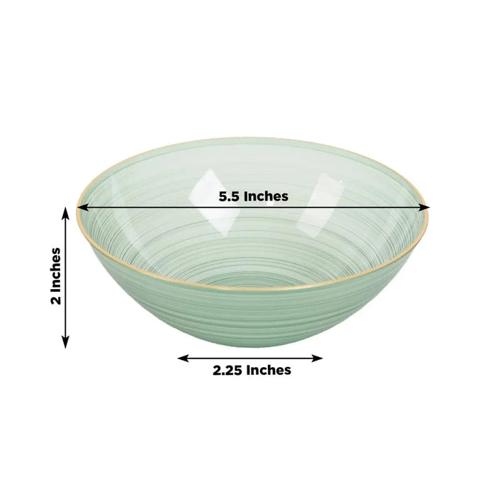 20 pcs 16 oz Plastic Soup Bowls - Gold Rim