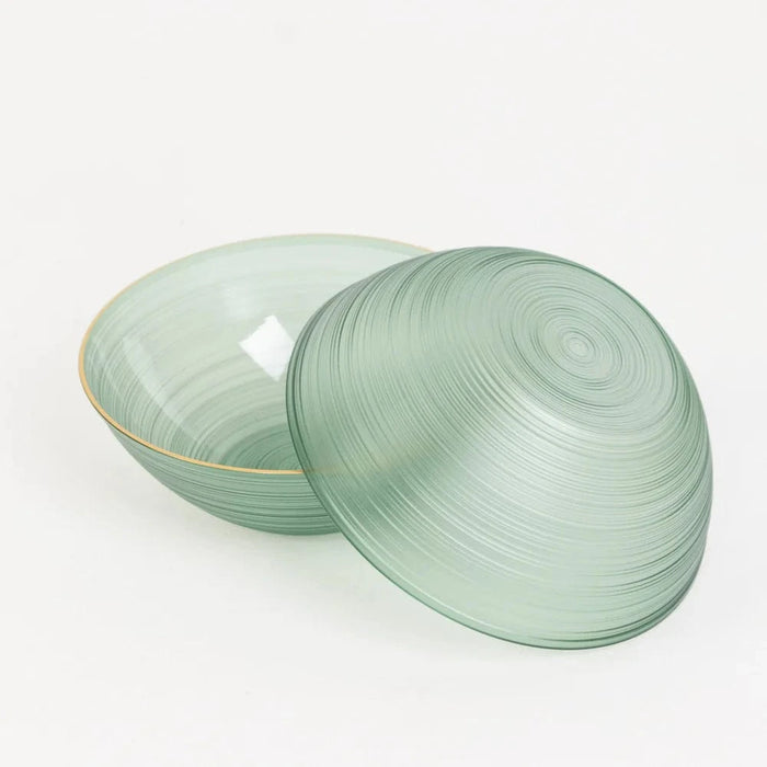 20 pcs 16 oz Plastic Soup Bowls - Gold Rim