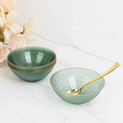 20 pcs 16 oz Plastic Soup Bowls - Gold Rim