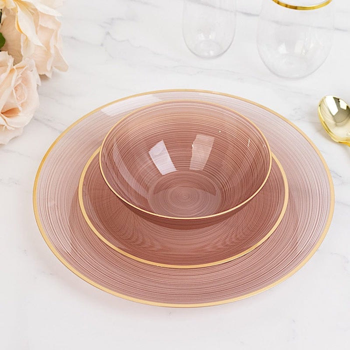 20 pcs 16 oz Plastic Soup Bowls - Gold Rim