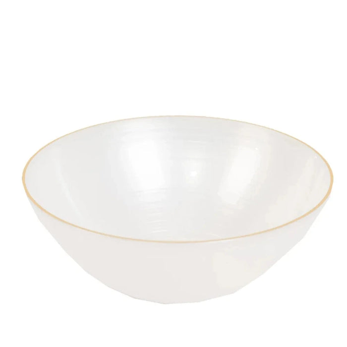 20 pcs 16 oz Plastic Soup Bowls - Gold Rim DSP_BO0018_BR_16_WHGD_PK20
