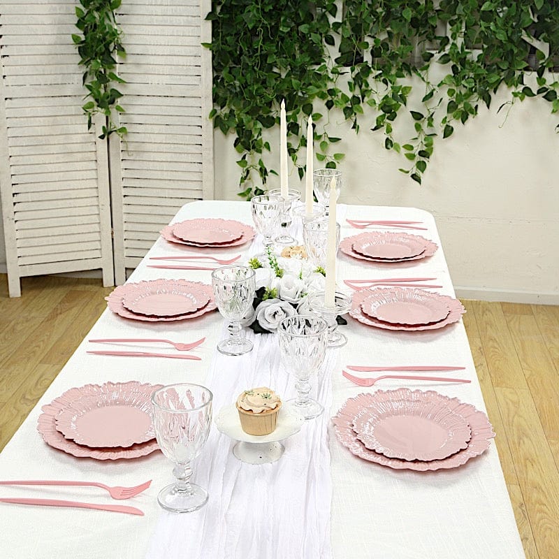 20 pcs 7" wide Plastic  Plates with Reef Desig - Disposable Tableware