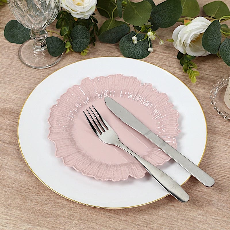 20 pcs 7" wide Plastic  Plates with Reef Desig - Disposable Tableware