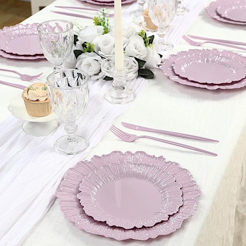 20 pcs 7" wide Plastic  Plates with Reef Desig - Disposable Tableware