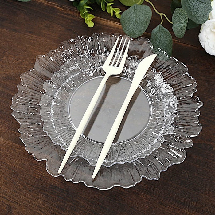 20 pcs 7" wide Plastic  Plates with Reef Desig - Disposable Tableware