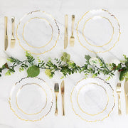 20 pcs 7" wide Plastic  Plates with Reef Desig - Disposable Tableware