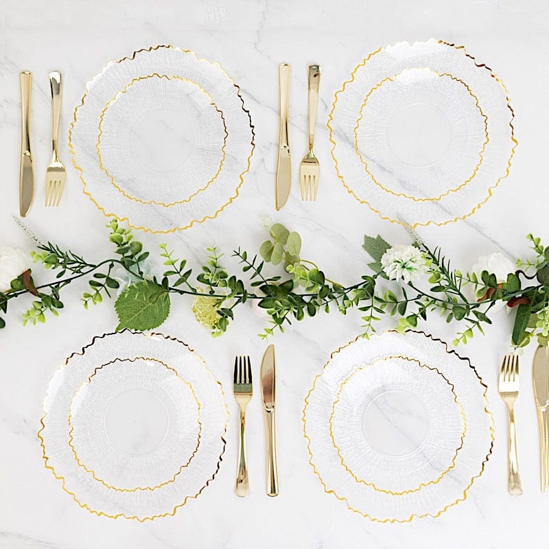 20 pcs 7" wide Plastic  Plates with Reef Desig - Disposable Tableware