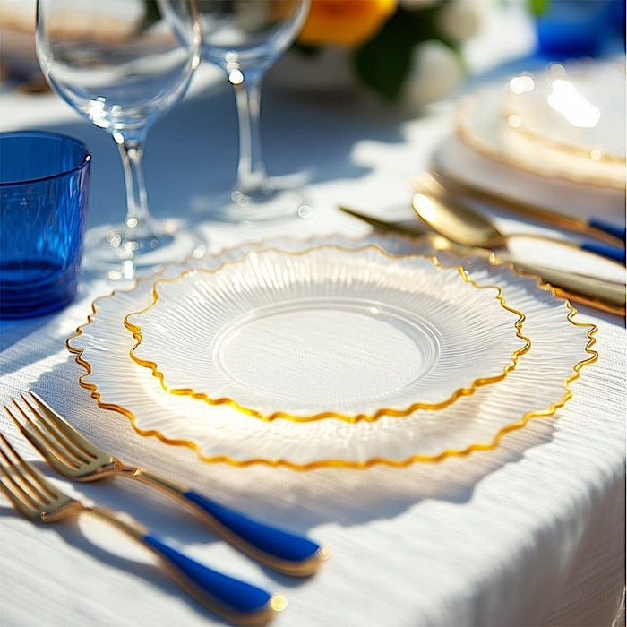 20 pcs 7" wide Plastic  Plates with Reef Desig - Disposable Tableware