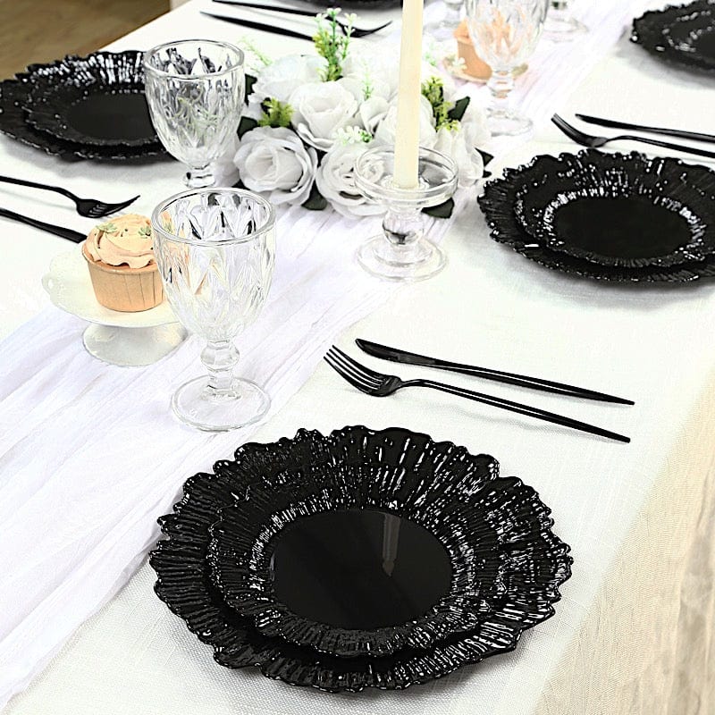 20 pcs 7" wide Plastic  Plates with Reef Desig - Disposable Tableware