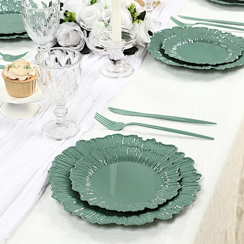 20 pcs 7" wide Plastic  Plates with Reef Desig - Disposable Tableware