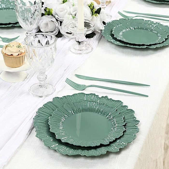 20 pcs 7" wide Plastic  Plates with Reef Desig - Disposable Tableware