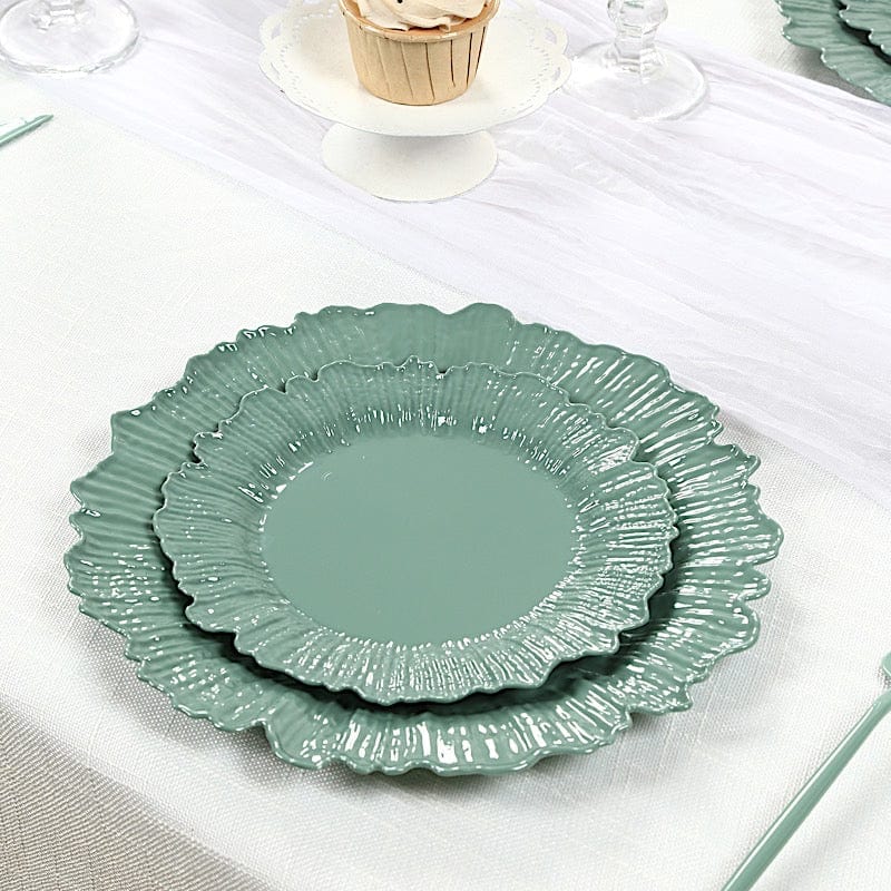 20 pcs 7" wide Plastic  Plates with Reef Desig - Disposable Tableware