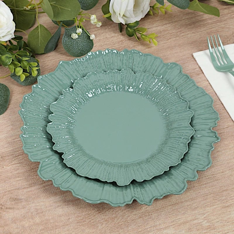 20 pcs 7" wide Plastic  Plates with Reef Desig - Disposable Tableware