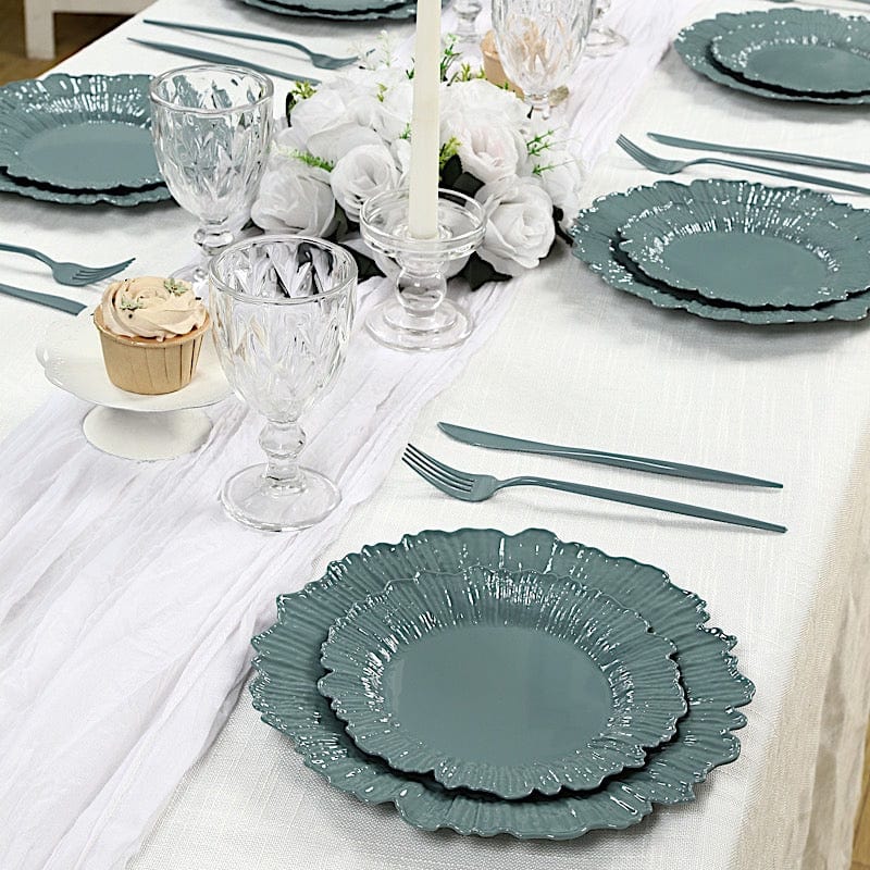 20 pcs 7" wide Plastic  Plates with Reef Desig - Disposable Tableware