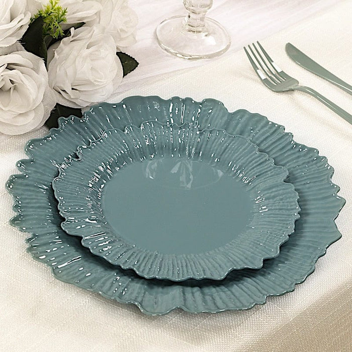 20 pcs 7" wide Plastic  Plates with Reef Desig - Disposable Tableware