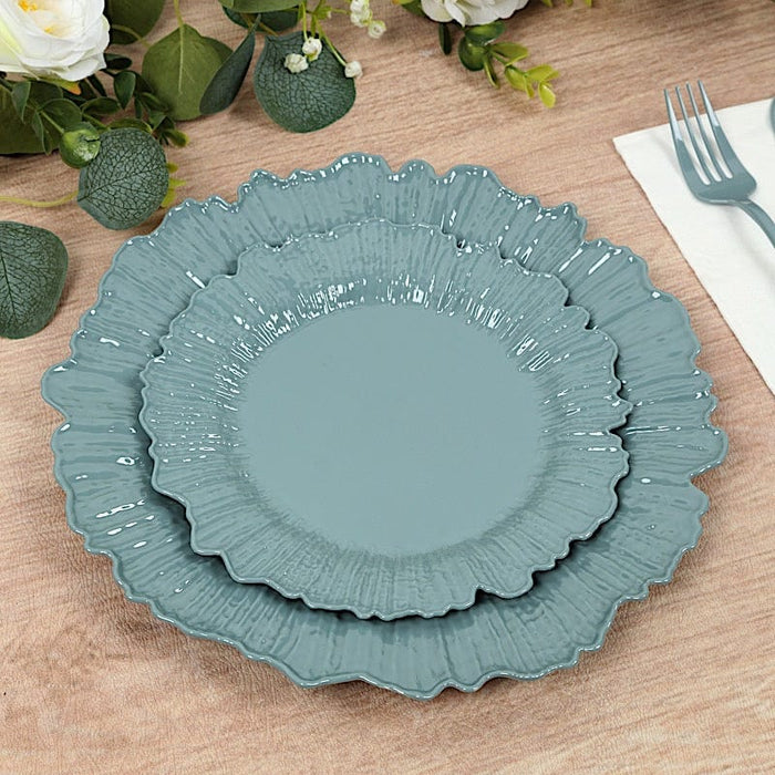 20 pcs 7" wide Plastic  Plates with Reef Desig - Disposable Tableware