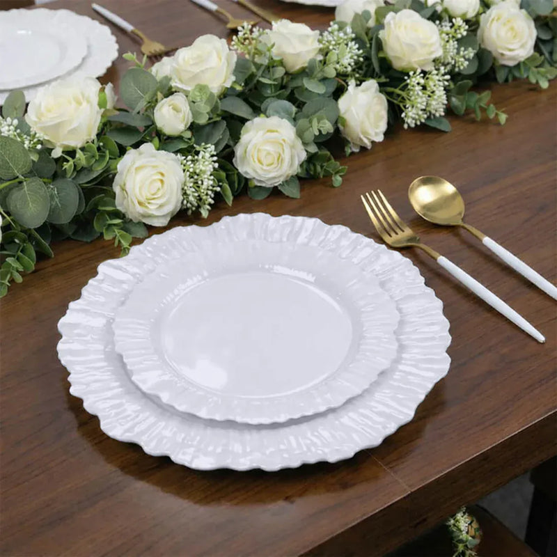 20 pcs 7" wide Plastic  Plates with Reef Desig - Disposable Tableware