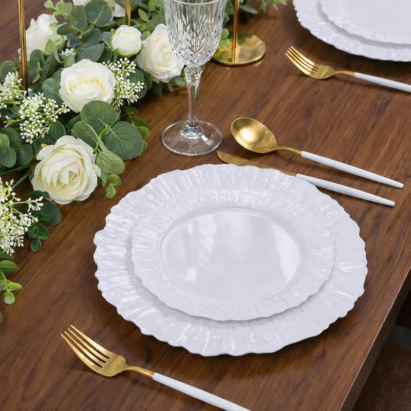 20 pcs 7" wide Plastic  Plates with Reef Desig - Disposable Tableware