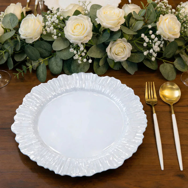 20 pcs 7" wide Plastic  Plates with Reef Desig - Disposable Tableware