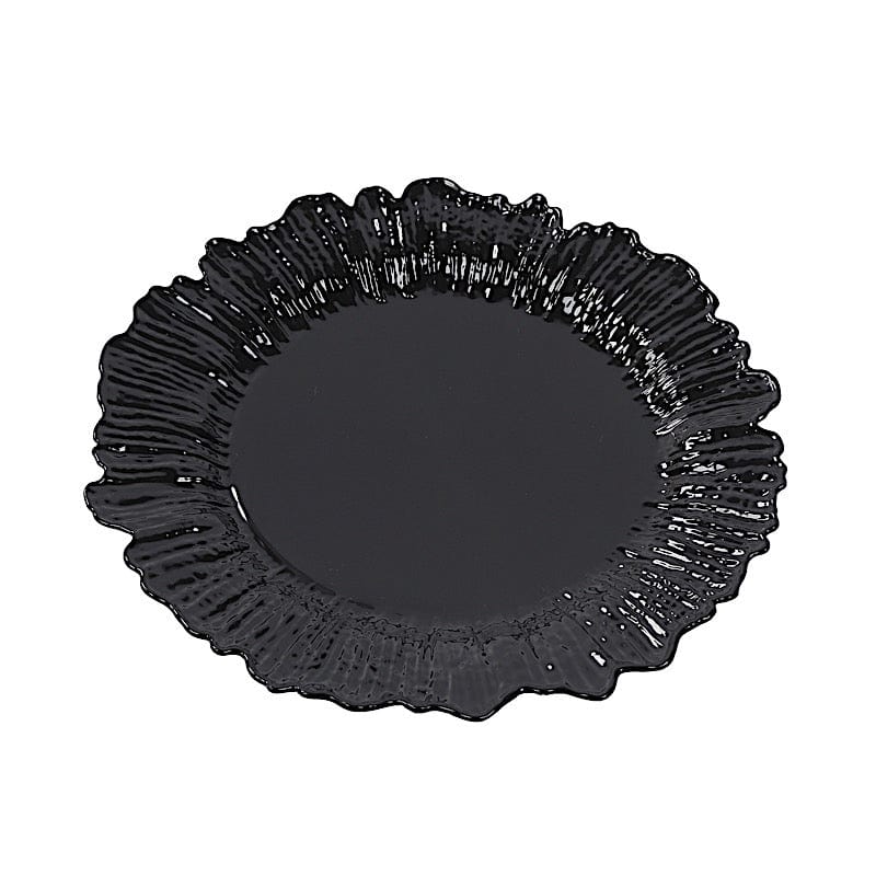 20 pcs 7" wide Plastic  Plates with Reef Desig - Disposable Tableware DSP_PLR0001_7_BLK