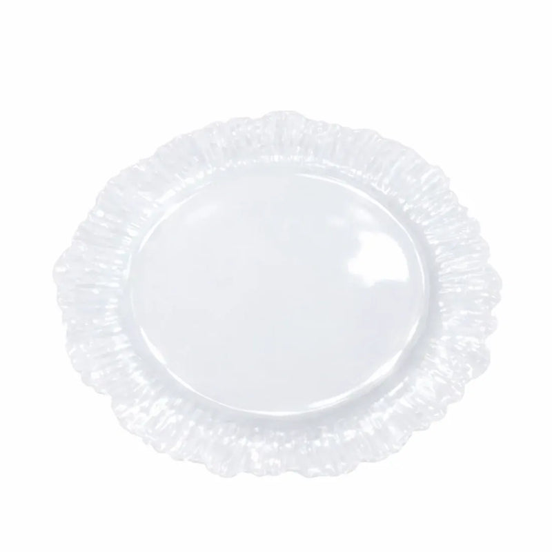 20 pcs 7" wide Plastic  Plates with Reef Desig - Disposable Tableware DSP_PLR0001_7_PRWHT