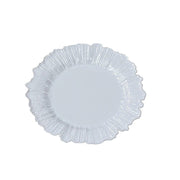 20 pcs 7" wide Plastic  Plates with Reef Desig - Disposable Tableware DSP_PLR0001_7_WHT